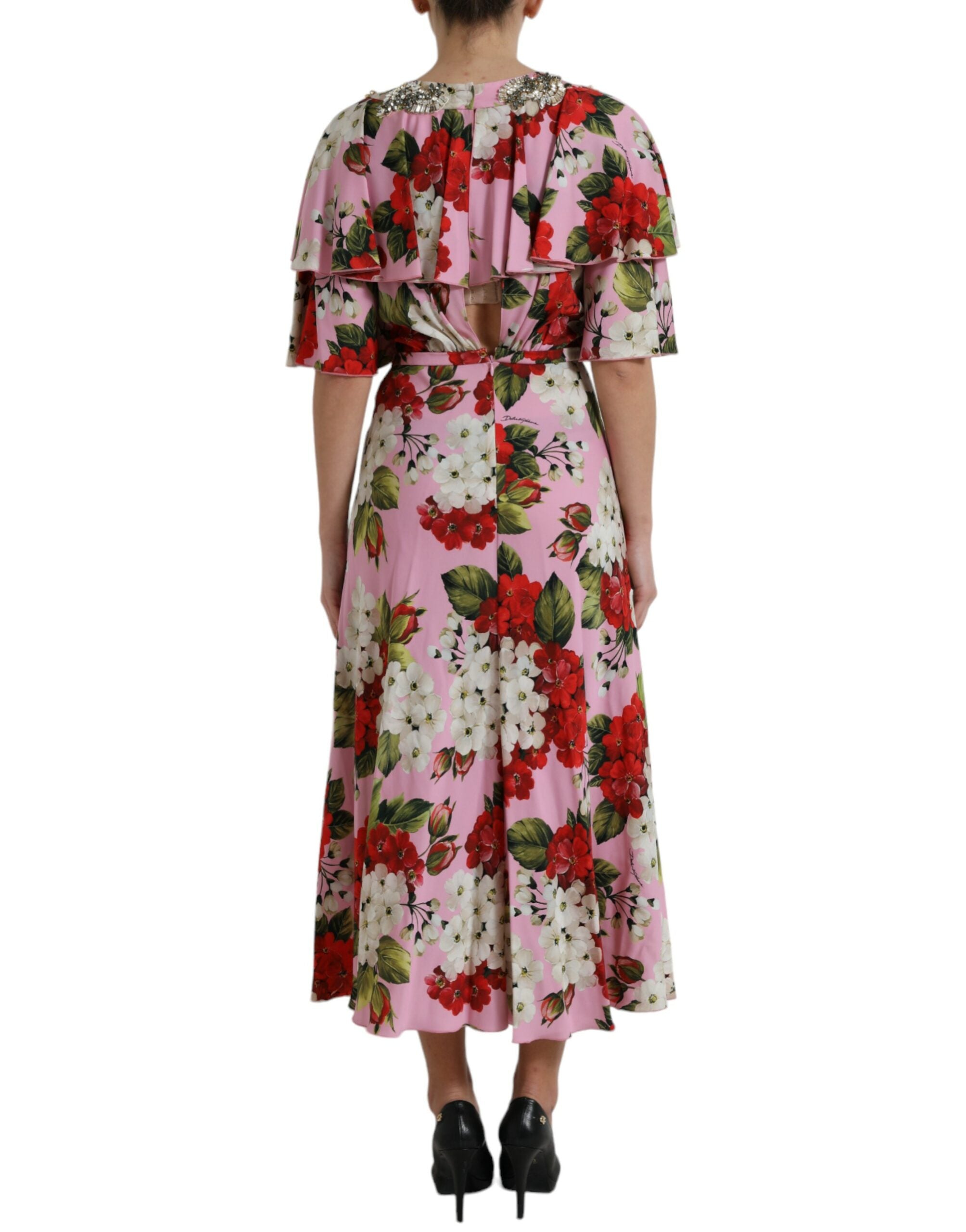 Dolce & Gabbana Elegant Crystal-Embellished Silk Women's Dress