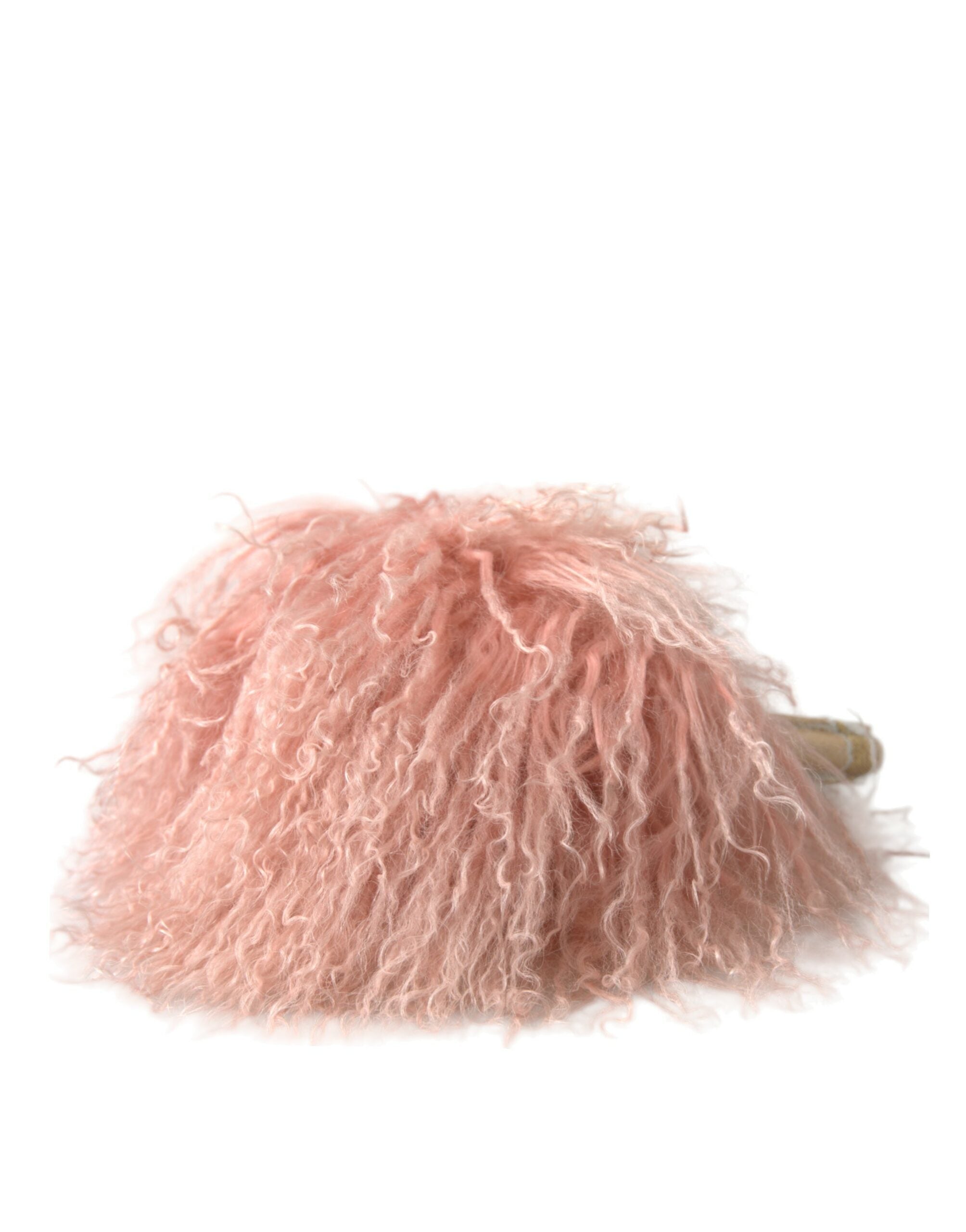 Dolce & Gabbana Elegant Pink Fur Earmuffs - Winter Chic Women's Accessory