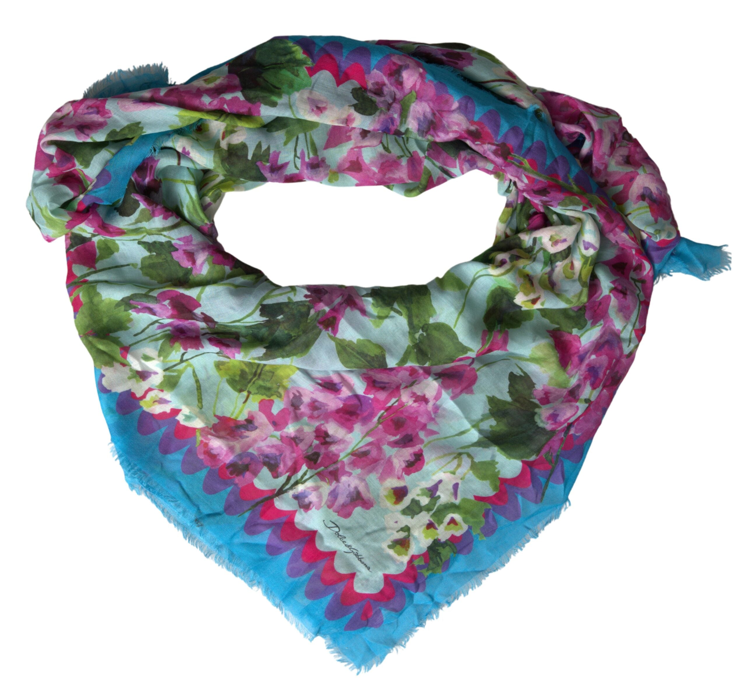 Dolce & Gabbana DG Monogram Cashmere Scarf - Burgundy