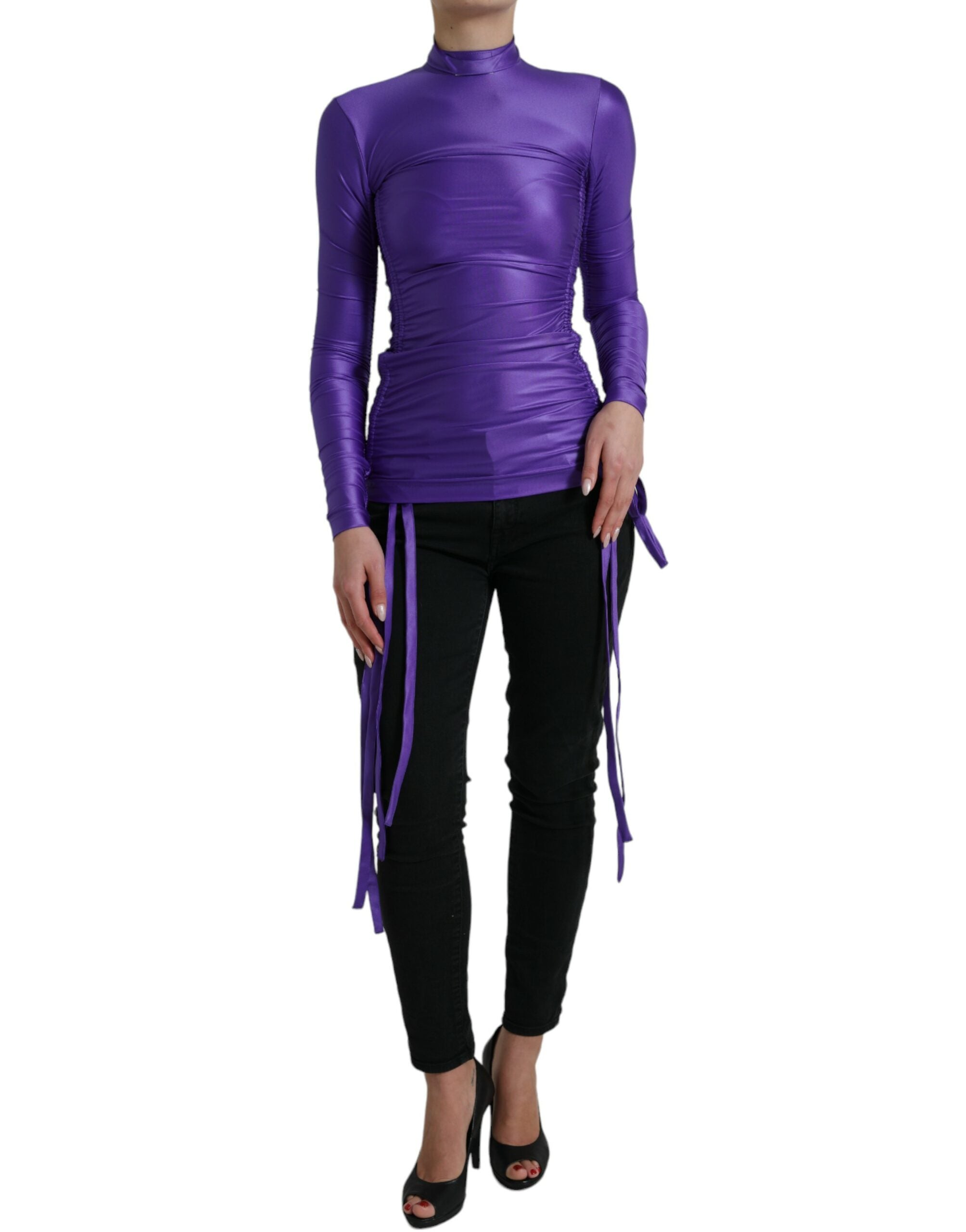 Dolce & Gabbana Elegant Long Sleeve Zip-Back Women's Top