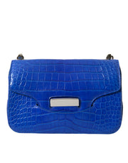 Balenciaga Alligator Skin Mini Shoulder Bag - Elegant Women's Blue