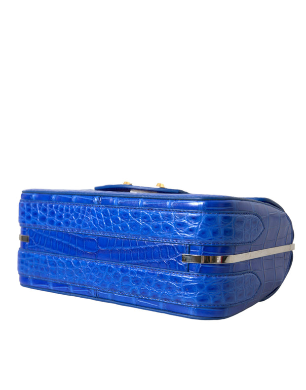 Balenciaga Alligator Skin Mini Shoulder Bag - Elegant Women's Blue