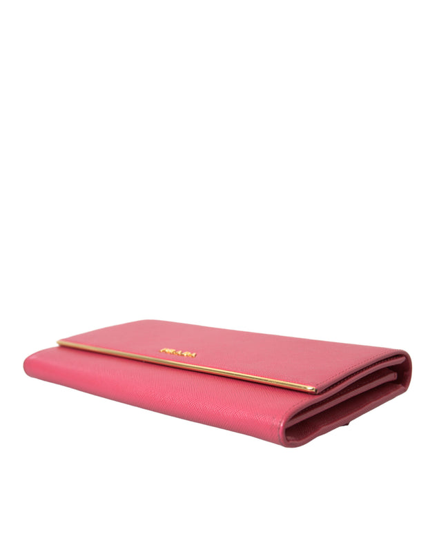 Prada Elegant Pink Leather Bifold Women's Wallet