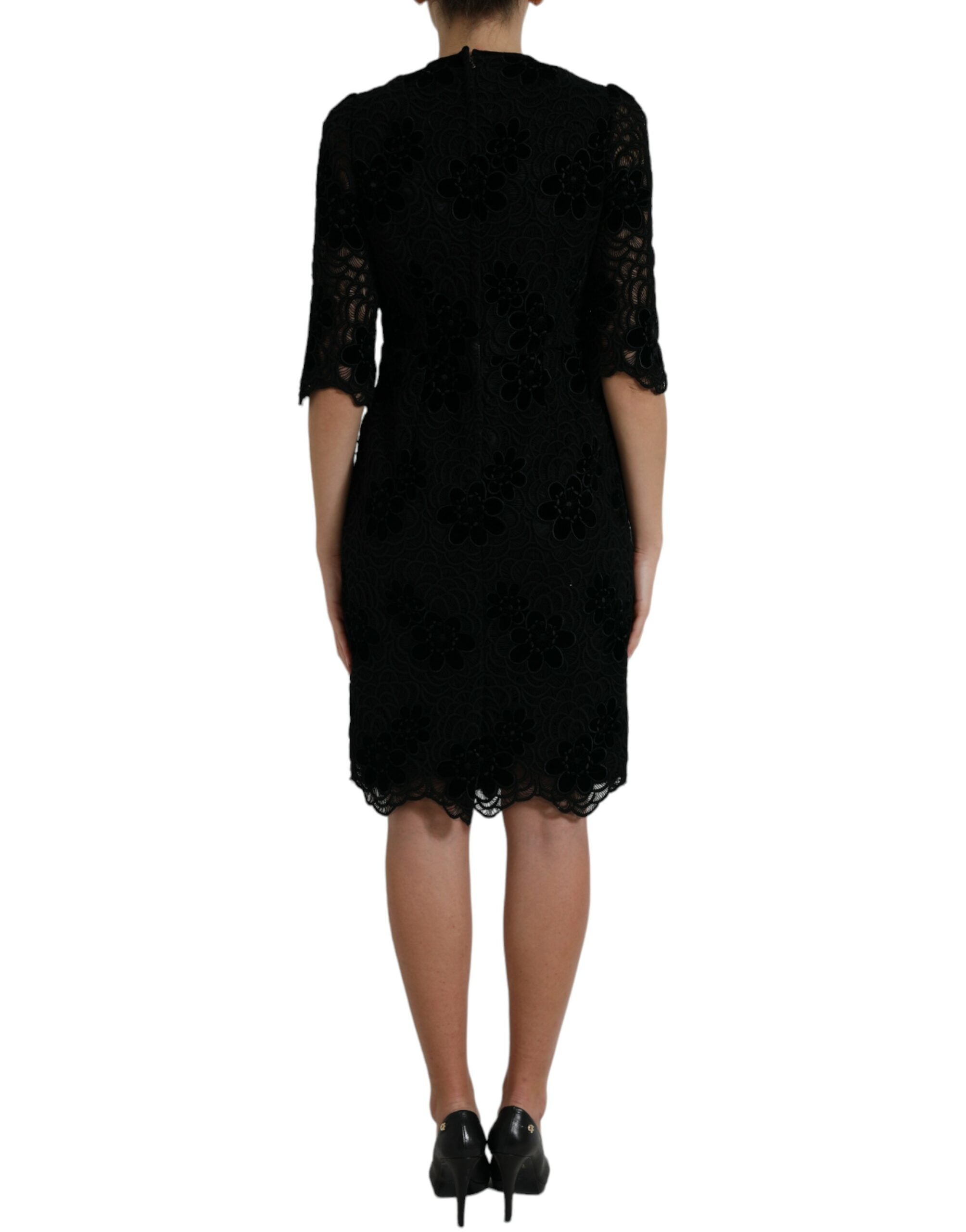 Dolce & Gabbana Elegant Floral Lace Sheath Women's Dress