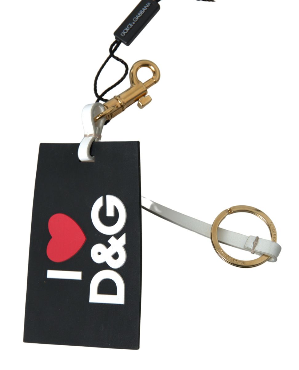 Dolce & Gabbana Chic Black and Gold Designer Women's Keychain