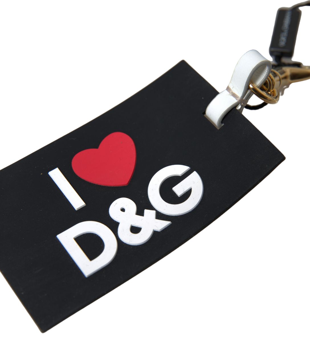 Dolce & Gabbana Chic Black and Gold Designer Women's Keychain
