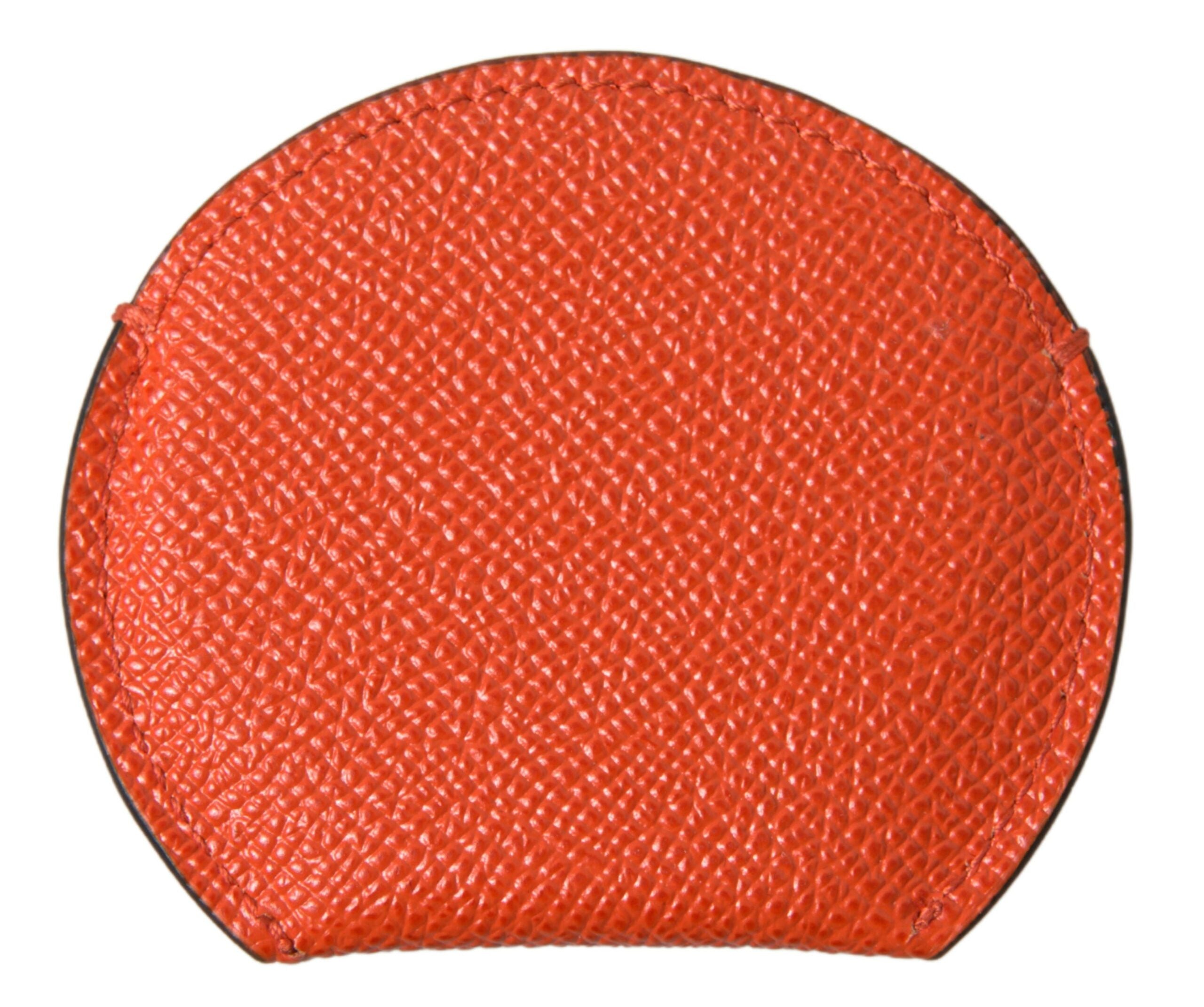 Dolce & Gabbana Elegant Orange Calfskin Mirror Women's Holder