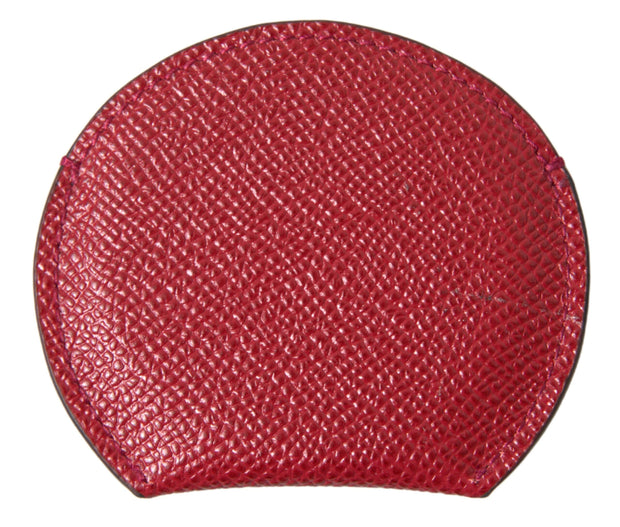 Dolce & Gabbana Chic Red Leather Hand Mirror Women's Holder