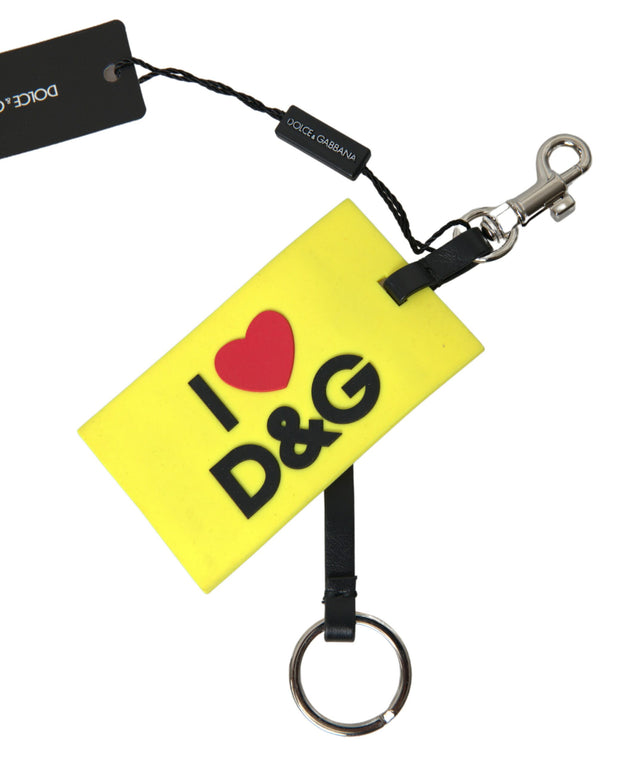 Dolce & Gabbana Chic Yellow Keyring with Logo Women's Hardware