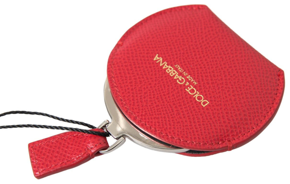 Dolce & Gabbana Elegant Red Leather Mirror Women's Holder