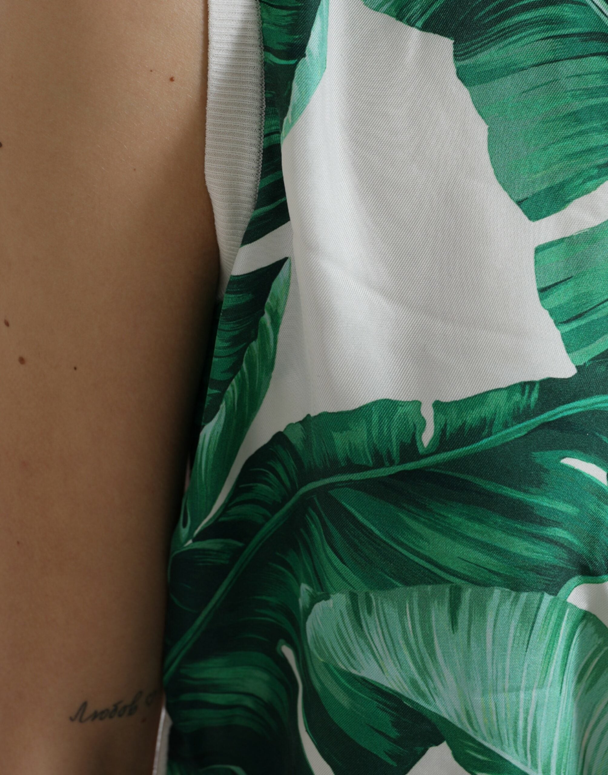 Dolce & Gabbana Silk Banana Leaf Print Tank Women's Top