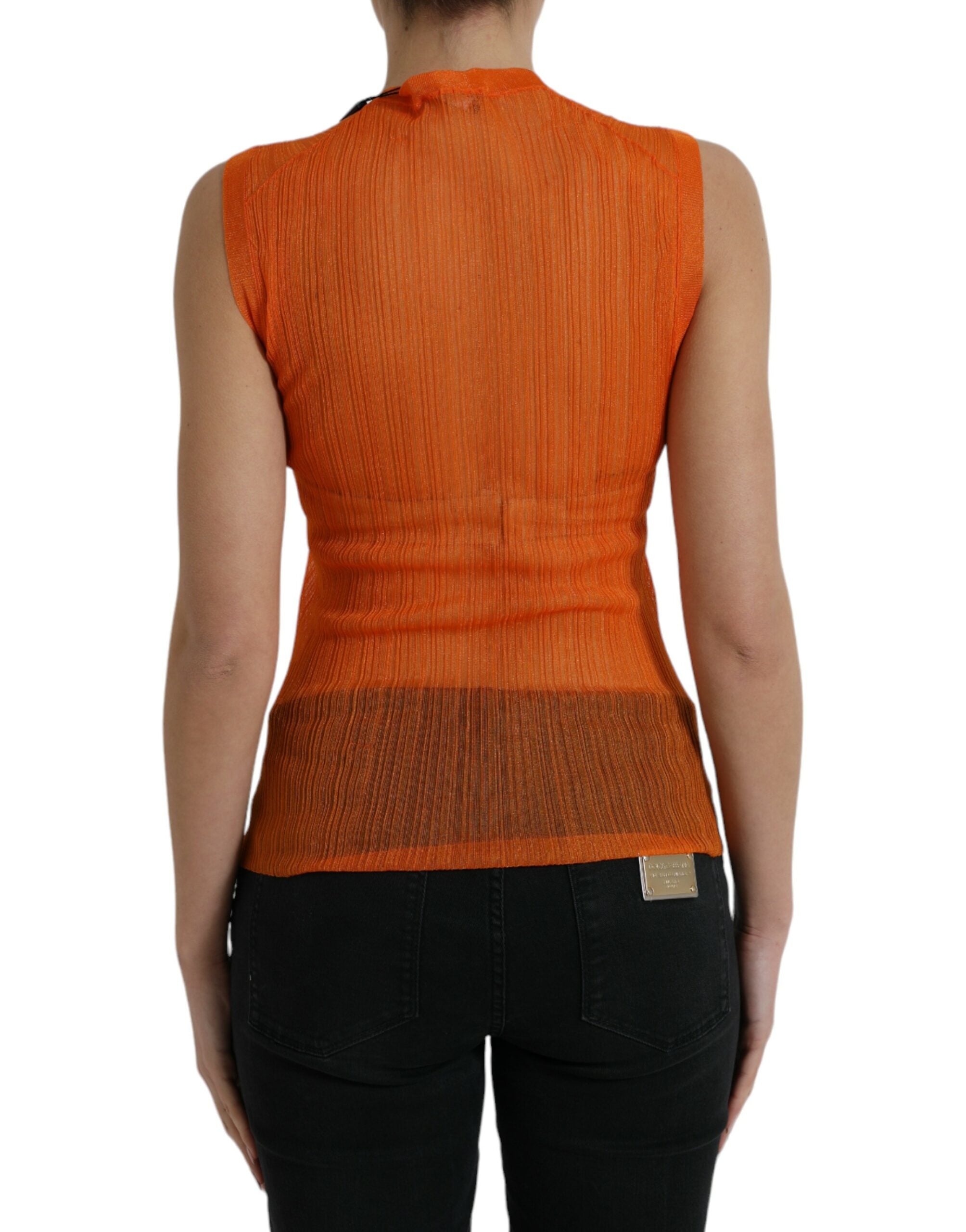 Dolce & Gabbana Chic Orange Crew Neck Tank Women's Top