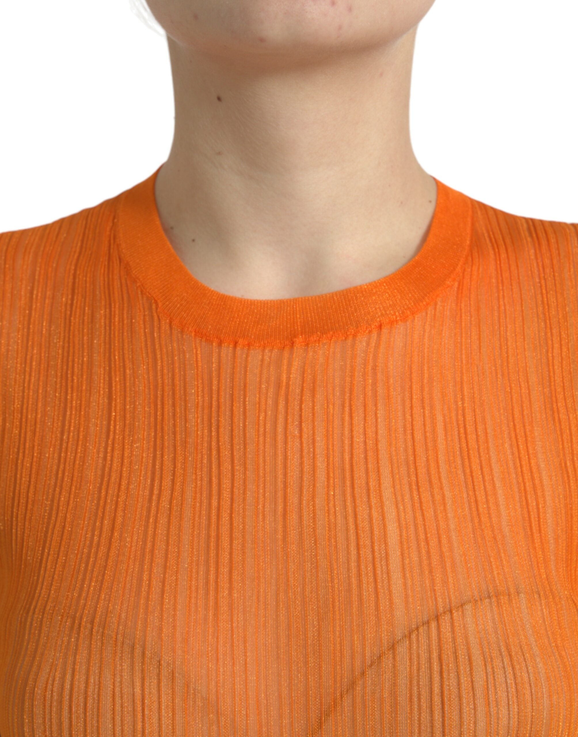 Dolce & Gabbana Chic Orange Crew Neck Tank Women's Top
