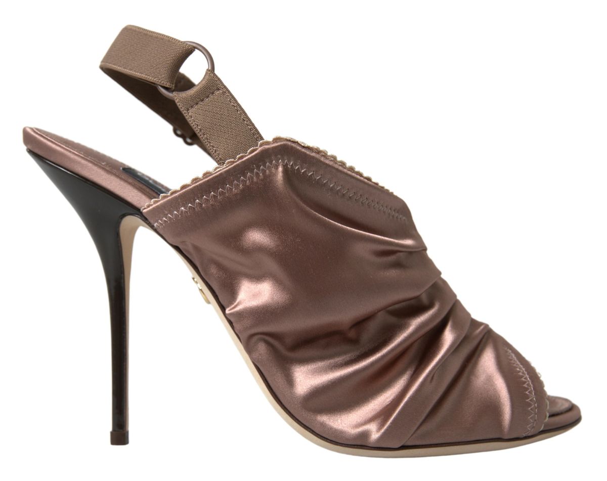 Dolce & Gabbana Elegant Slingback Stiletto Heels in Light Women's Brown