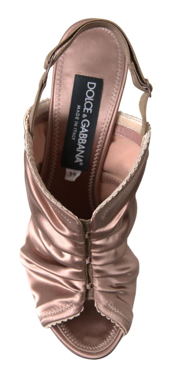 Dolce & Gabbana Elegant Slingback Stiletto Heels in Light Women's Brown