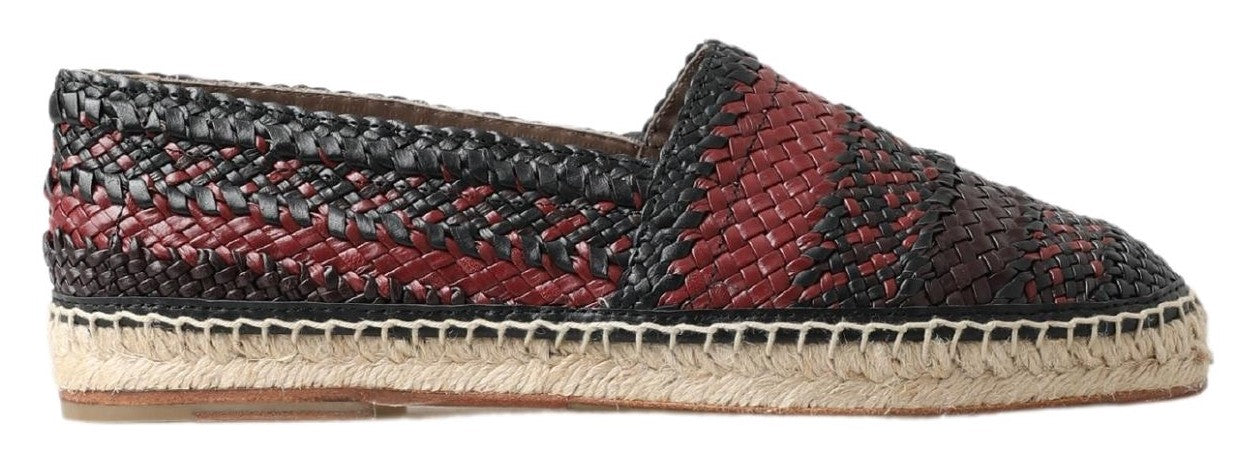 Dolce & Gabbana Elegant Woven Leather Men's Espadrilles 6 Black