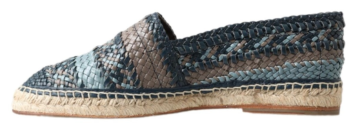 Dolce & Gabbana Sumptuous Woven Leather Men's Espadrilles