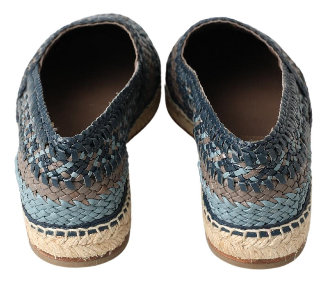 Dolce & Gabbana Sumptuous Woven Leather Men's Espadrilles
