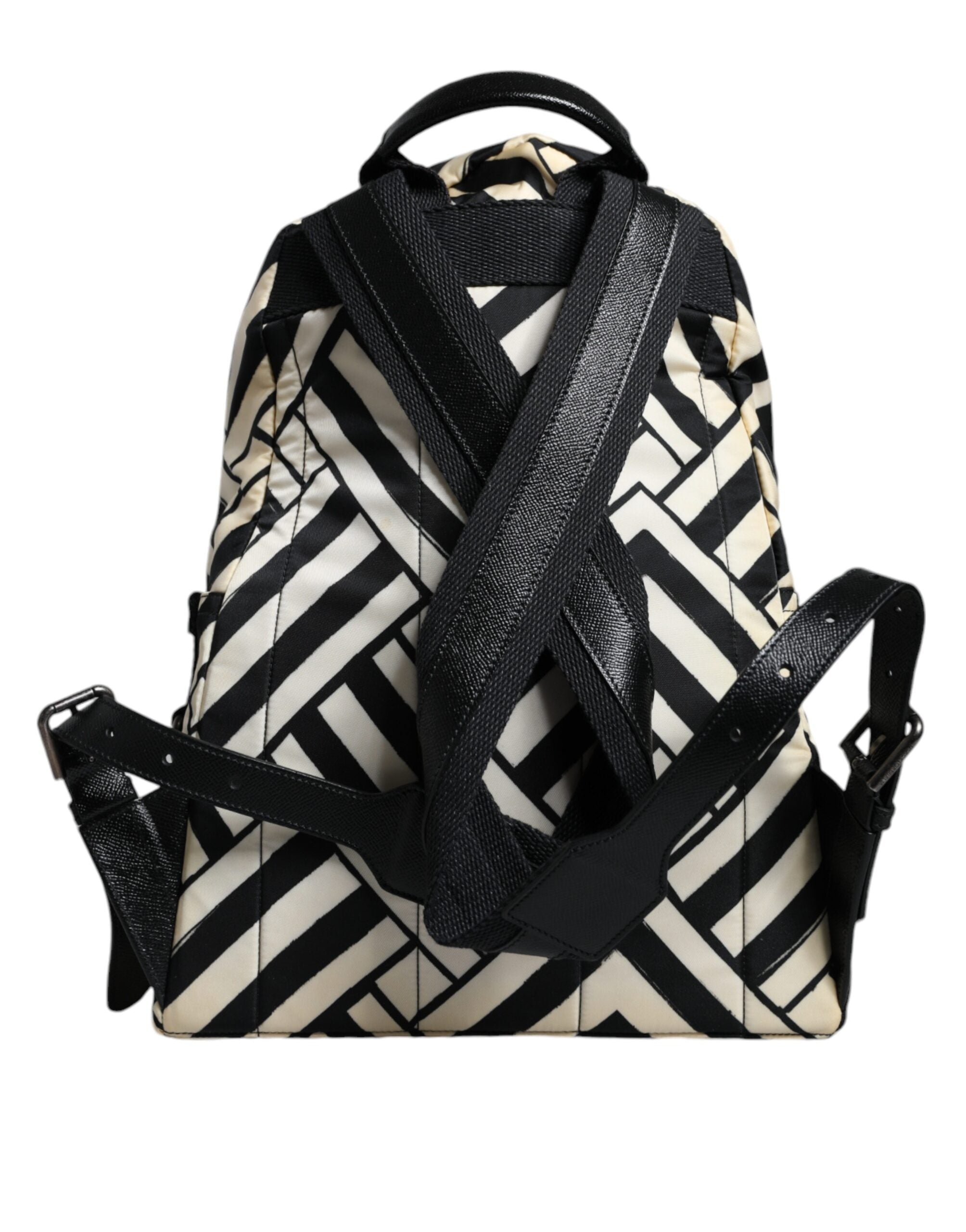 Dolce & Gabbana Black White Nylon Leather Travel Back Pack Women's Bag (Pre-Owned)