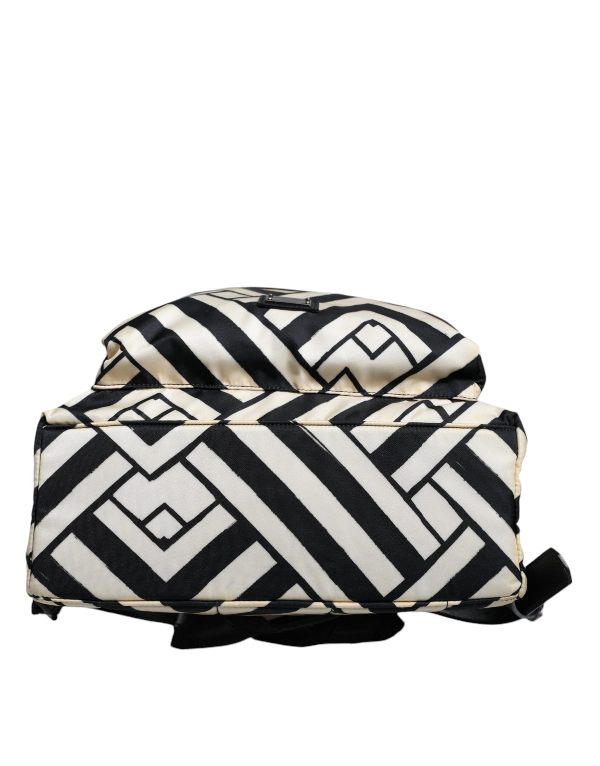 Dolce & Gabbana Black White Nylon Leather Travel Back Pack Women's Bag (Pre-Owned)