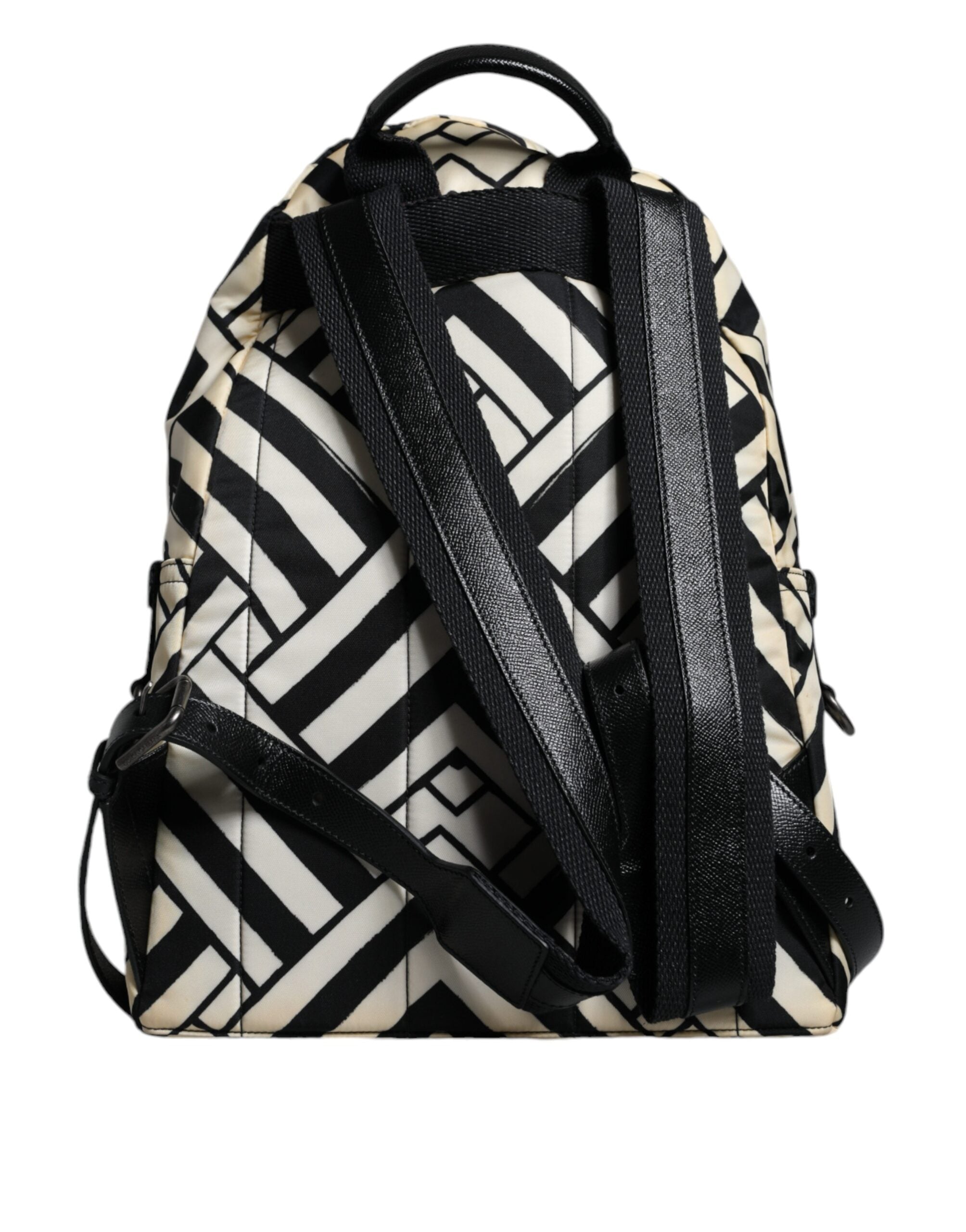 Dolce & Gabbana Black White Nylon Leather Travel Back Pack Women's Bag (Pre-Owned)