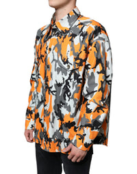 Dolce & Gabbana Multicolor Camouflage Cotton Denim Collared Men's Jacket