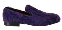 Dolce & Gabbana Dolce & Gabbana Purple Sheep Fur Leather Women's Loafers