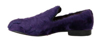 Dolce & Gabbana Dolce & Gabbana Purple Sheep Fur Leather Women's Loafers