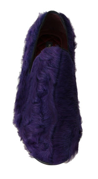 Dolce & Gabbana Dolce & Gabbana Purple Sheep Fur Leather Women's Loafers