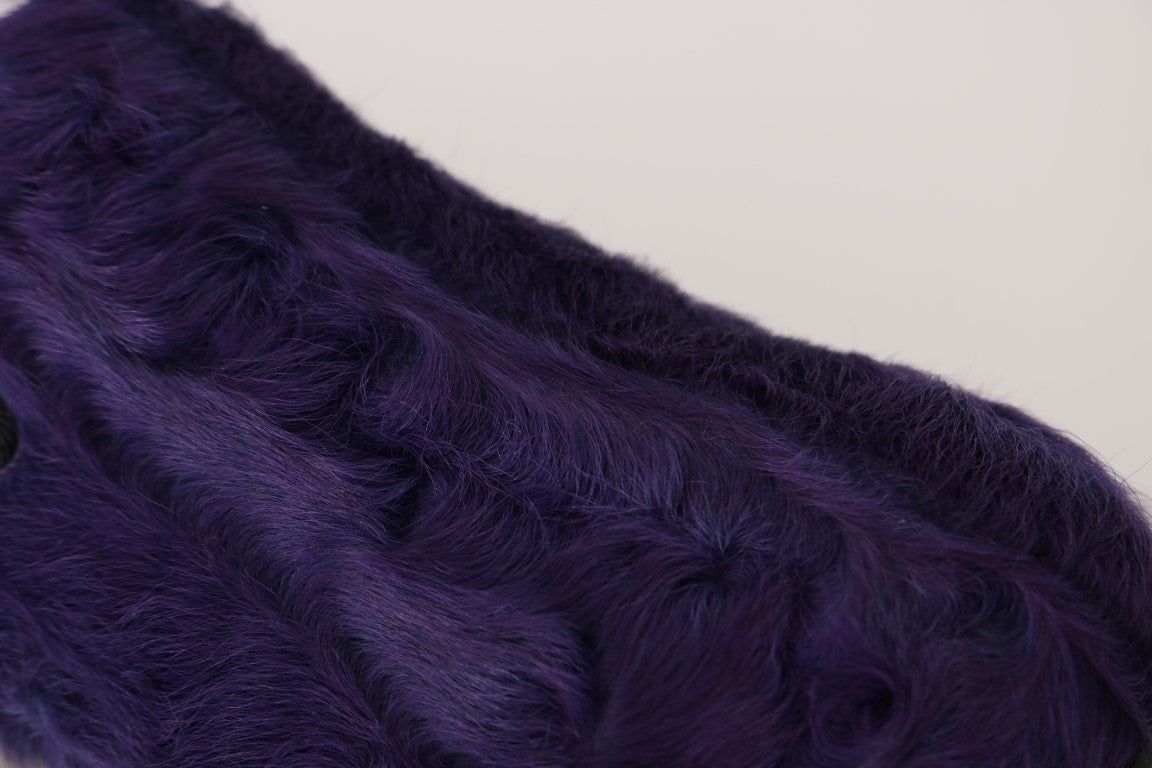 Dolce & Gabbana Dolce & Gabbana Purple Sheep Fur Leather Women's Loafers