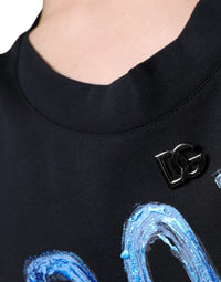 Dolce & Gabbana Black Cotton Born To Be Free Sleeveless Men's T-shirt