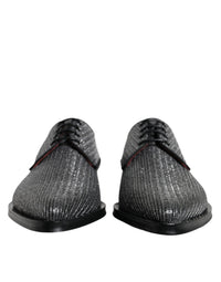 Dolce & Gabbana Dolce & Gabbana Silver Polyurethane Derby Formal Dress Men's Shoes