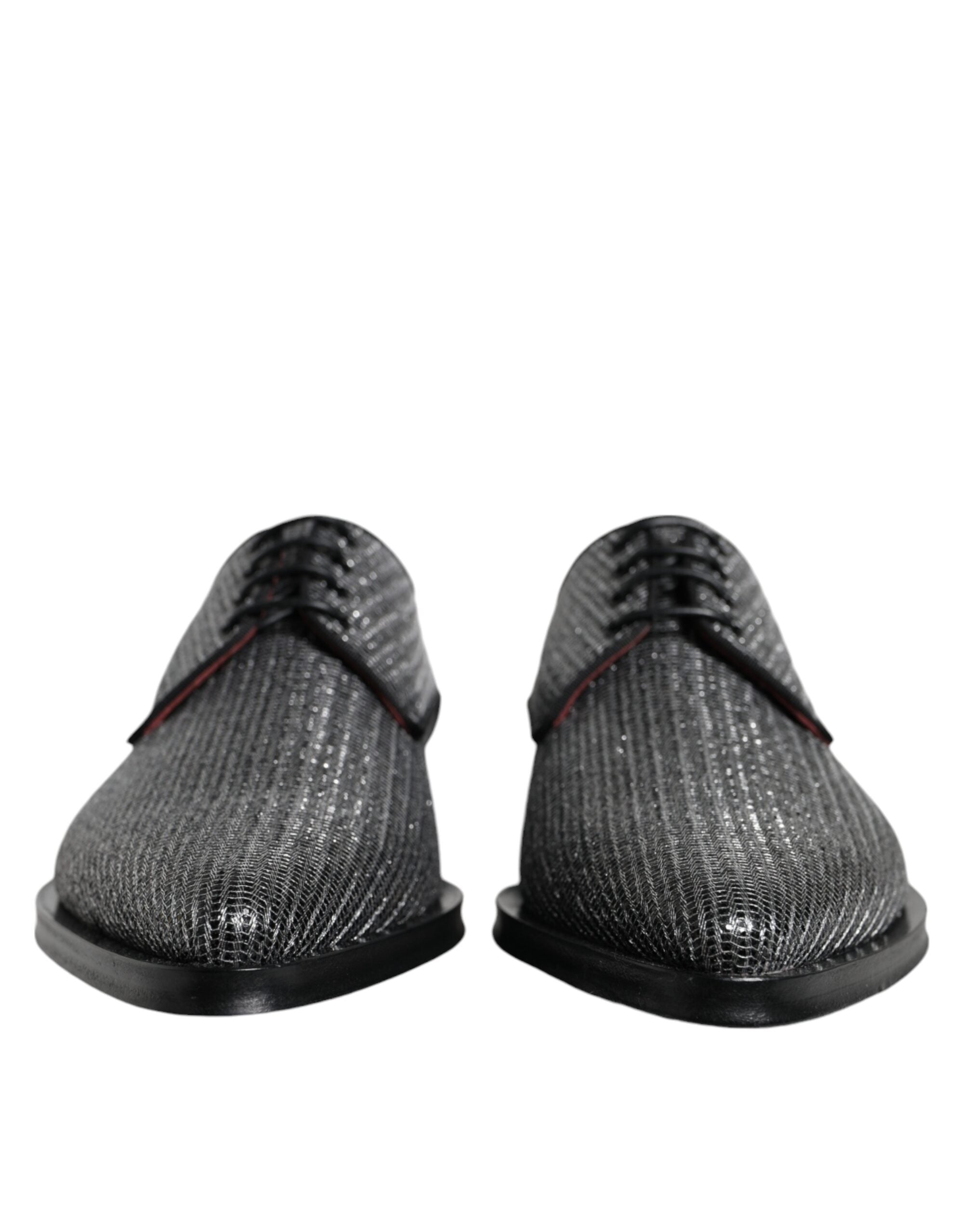 Dolce & Gabbana Dolce & Gabbana Silver Polyurethane Derby Formal Dress Men's Shoes