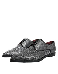Dolce & Gabbana Dolce & Gabbana Silver Polyurethane Derby Formal Dress Men's Shoes