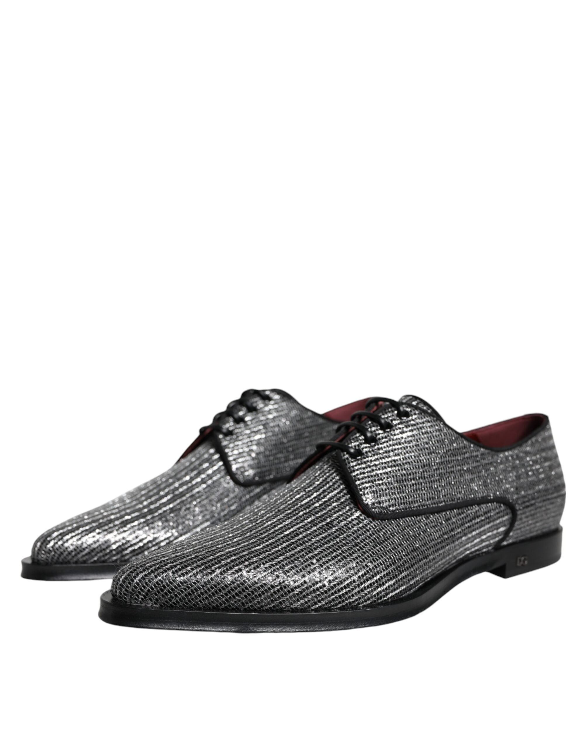 Dolce & Gabbana Dolce & Gabbana Silver Polyurethane Derby Formal Dress Men's Shoes