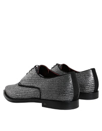Dolce & Gabbana Dolce & Gabbana Silver Polyurethane Derby Formal Dress Men's Shoes