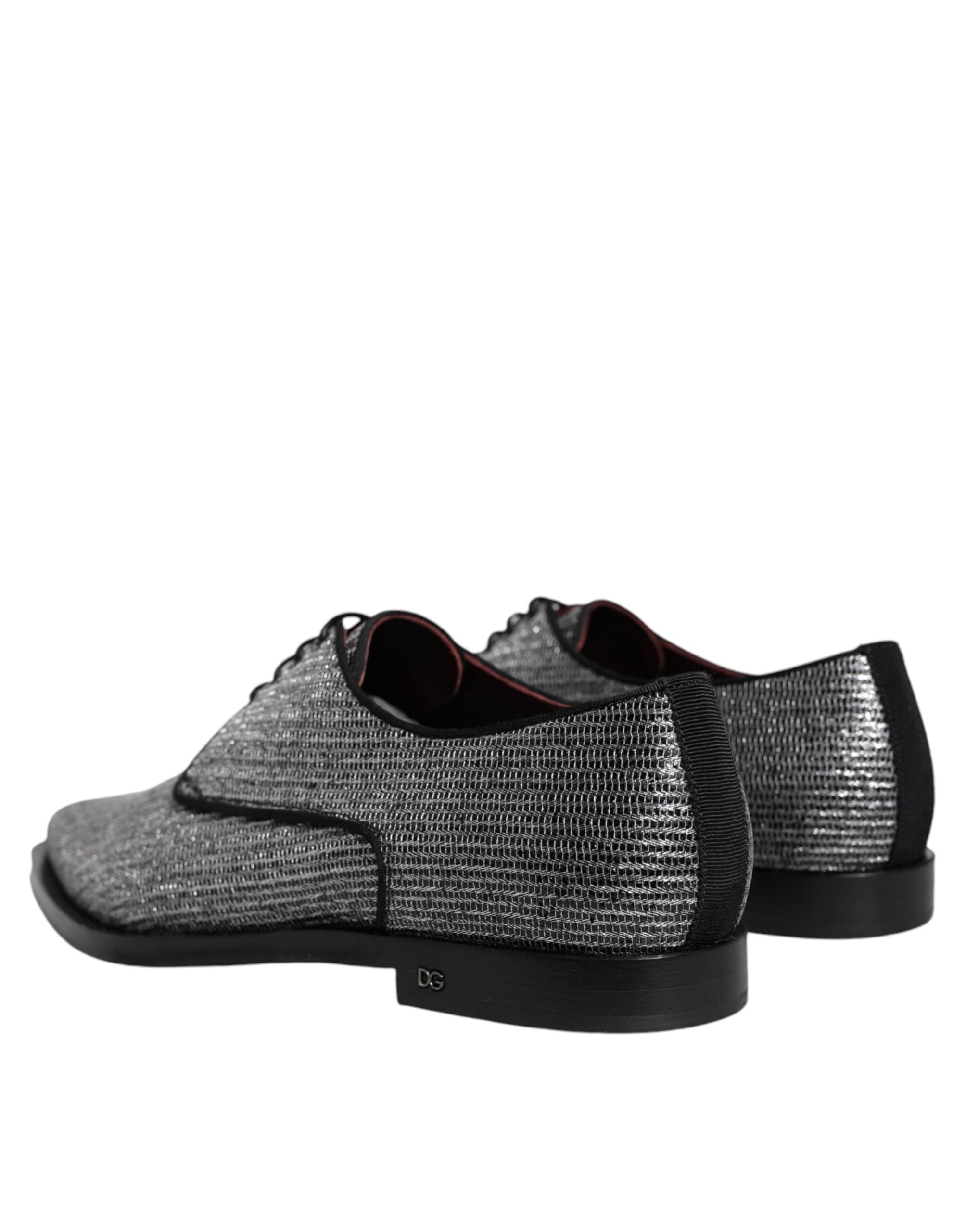 Dolce & Gabbana Dolce & Gabbana Silver Polyurethane Derby Formal Dress Men's Shoes