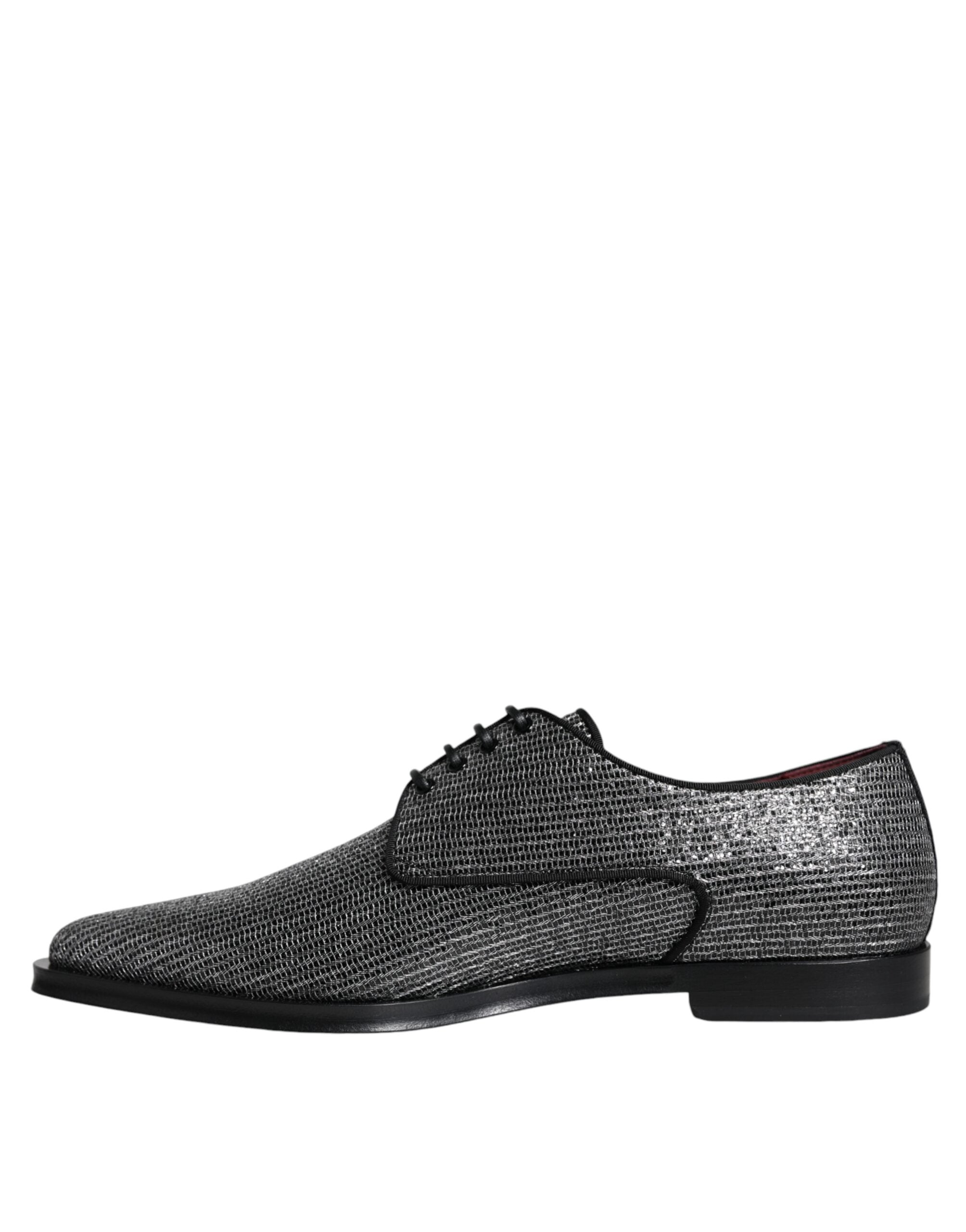 Dolce & Gabbana Dolce & Gabbana Silver Polyurethane Derby Formal Dress Men's Shoes