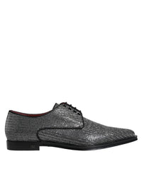 Dolce & Gabbana Dolce & Gabbana Silver Polyurethane Derby Formal Dress Men's Shoes
