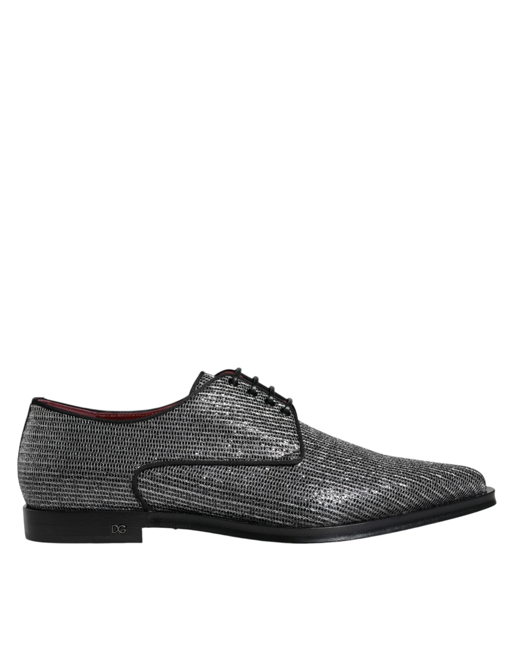 Dolce & Gabbana Dolce & Gabbana Silver Polyurethane Derby Formal Dress Men's Shoes
