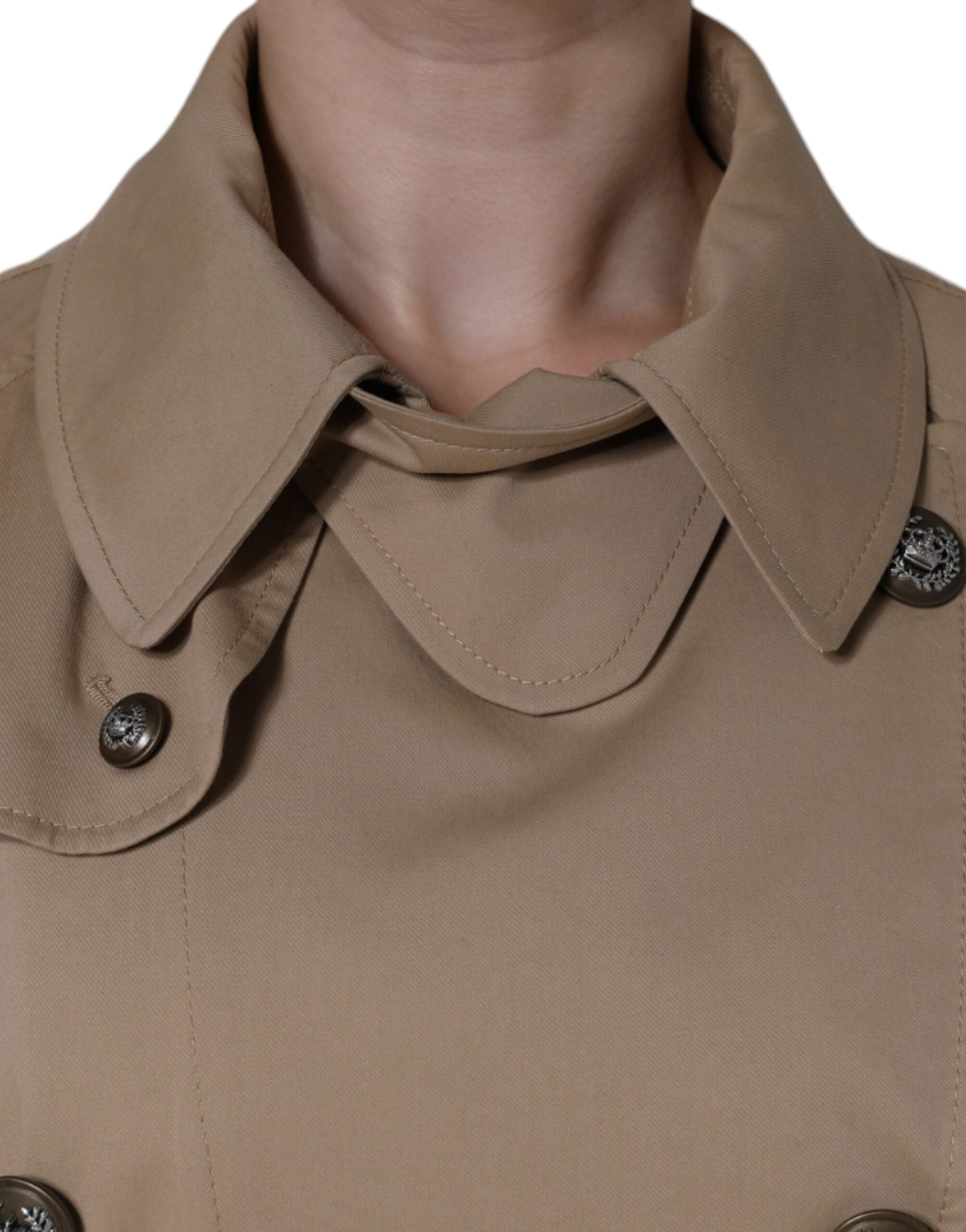 Dolce & Gabbana Dolce & Gabbana Khaki Double Breasted Trench Coat Women's Jacket