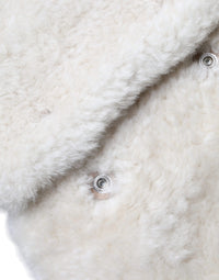Burberry Burberry White WARRENFORD Shearling Leather Vest Coat Women's Jacket