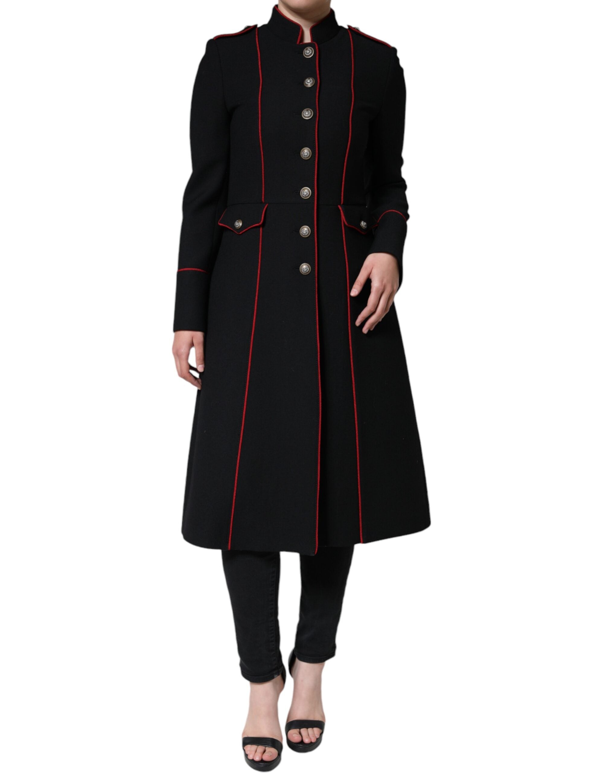 Dolce & Gabbana Dolce & Gabbana Black Single Breasted Trench Coat Women's Jacket