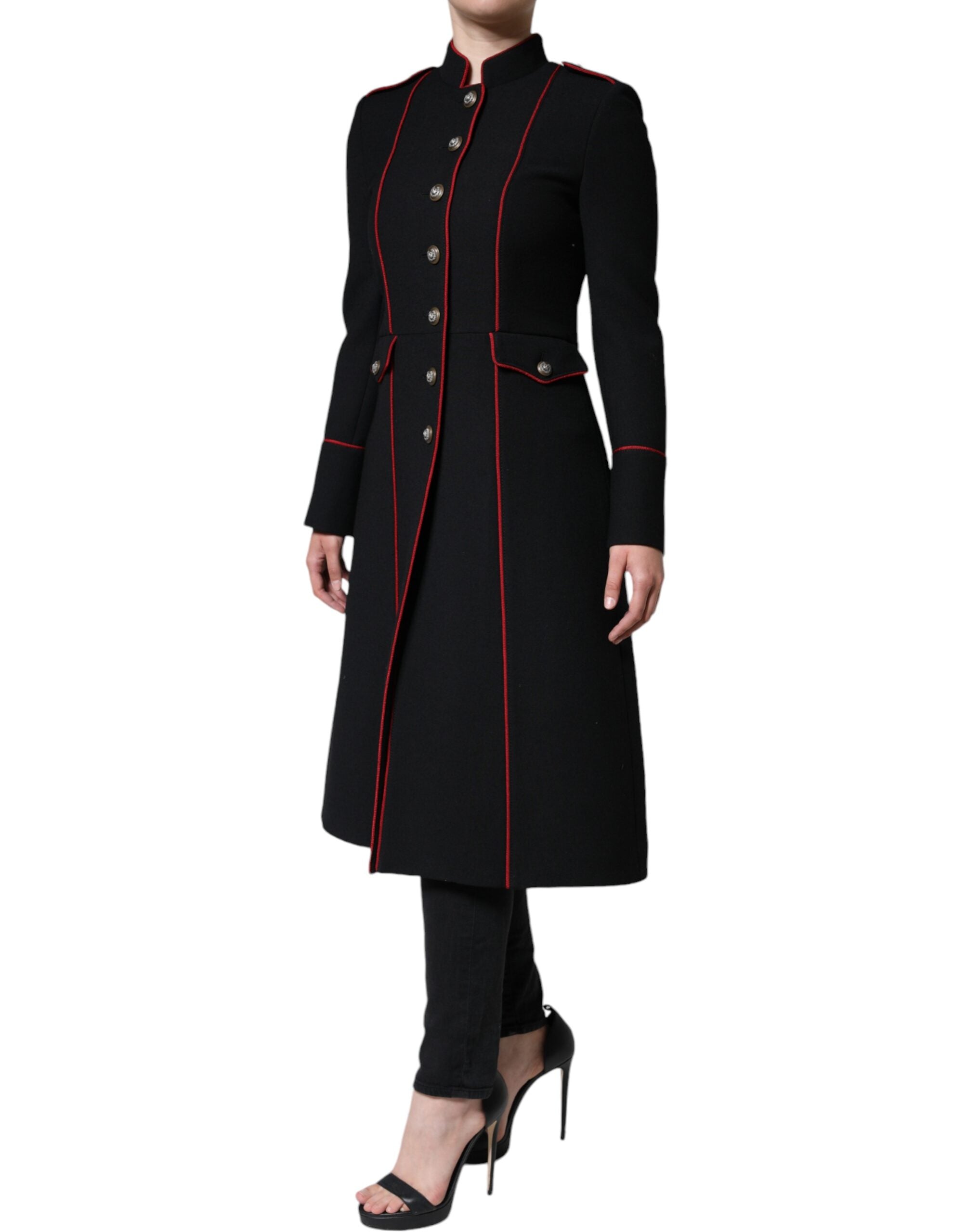 Dolce & Gabbana Dolce & Gabbana Black Single Breasted Trench Coat Women's Jacket