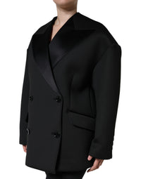 Dolce & Gabbana Dolce & Gabbana Black Polyester Double Breasted Coat Women's Jacket