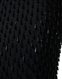 Dolce & Gabbana Black Embellished Pencil Cut Midi Women's Skirt