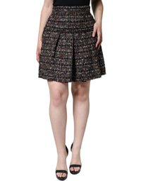 Dolce & Gabbana Multicolor High Waist Tartan Tweed A-line Mini Women's Skirt