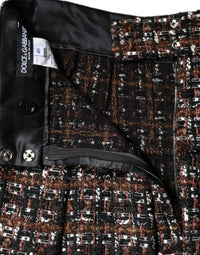 Dolce & Gabbana Multicolor High Waist Tartan Tweed A-line Mini Women's Skirt