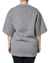 Dolce & Gabbana Gray Cotton Blend Embellished Tee Women's T-shirt