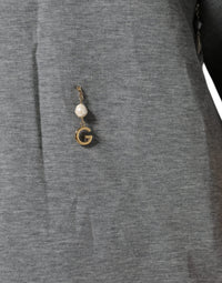 Dolce & Gabbana Gray Cotton Blend Embellished Tee Women's T-shirt